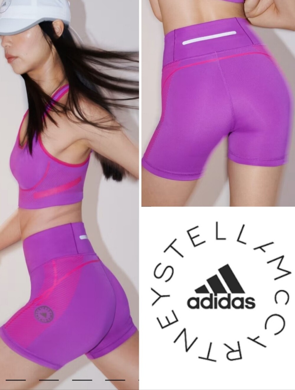 Adidas X Stella McCartney Truepace Running Short Leggings, Shock Purple,
